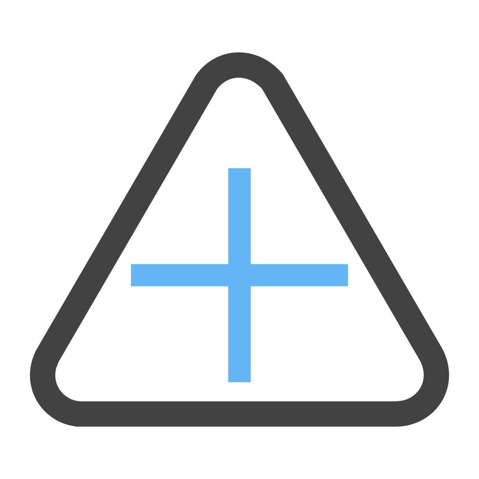 cruce glifo icono azul y negro vector