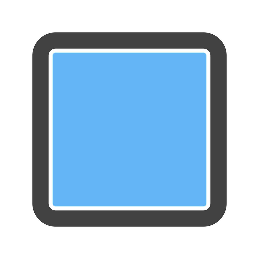Square with Round Corner Glyph Blue and Black Icon vector