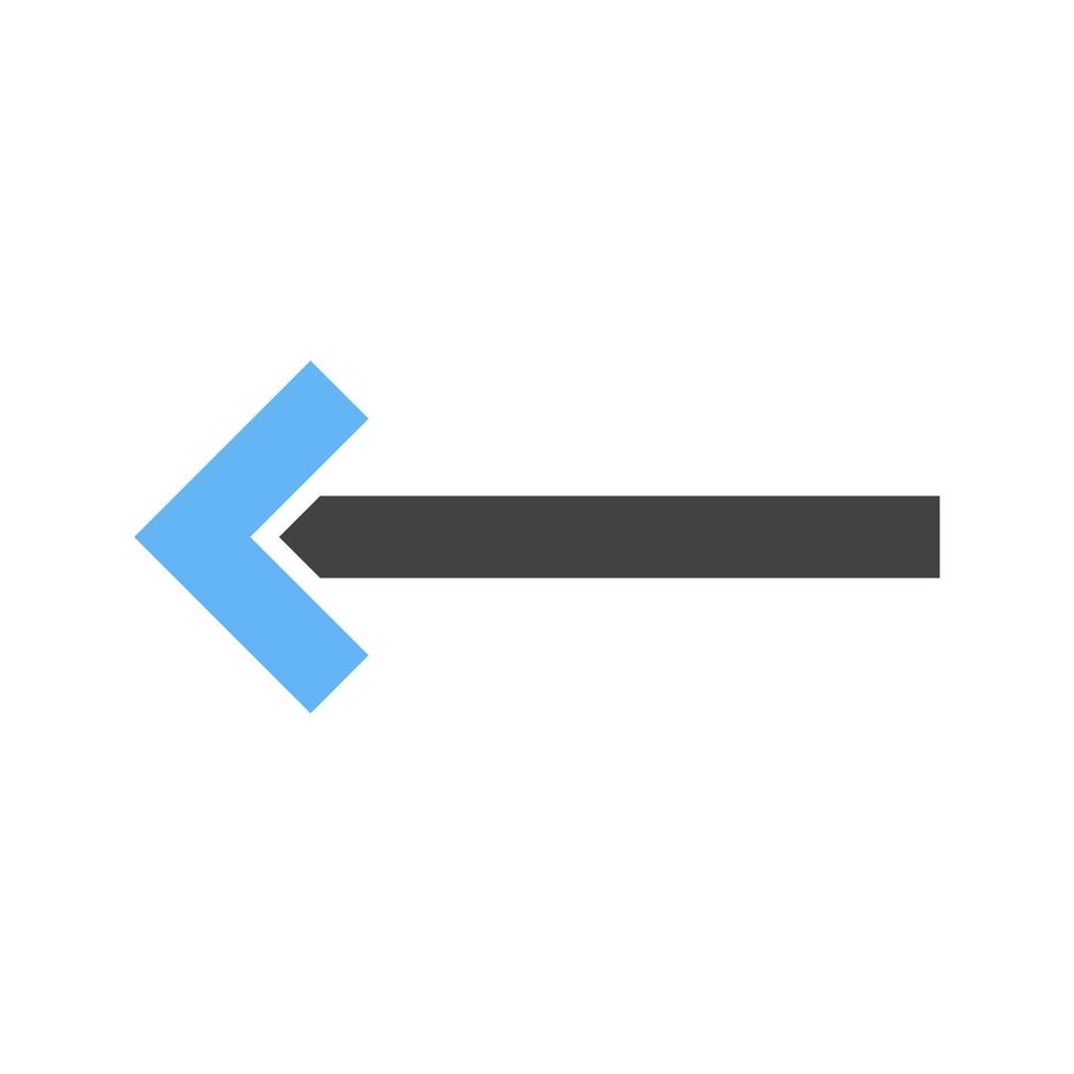 Left Arrow Glyph Blue and Black Icon vector