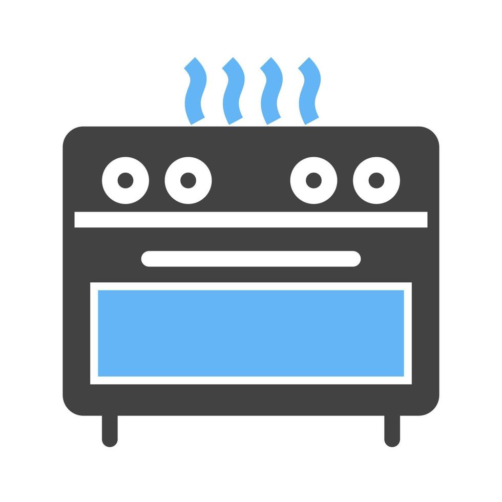 Stove Glyph Blue and Black Icon vector