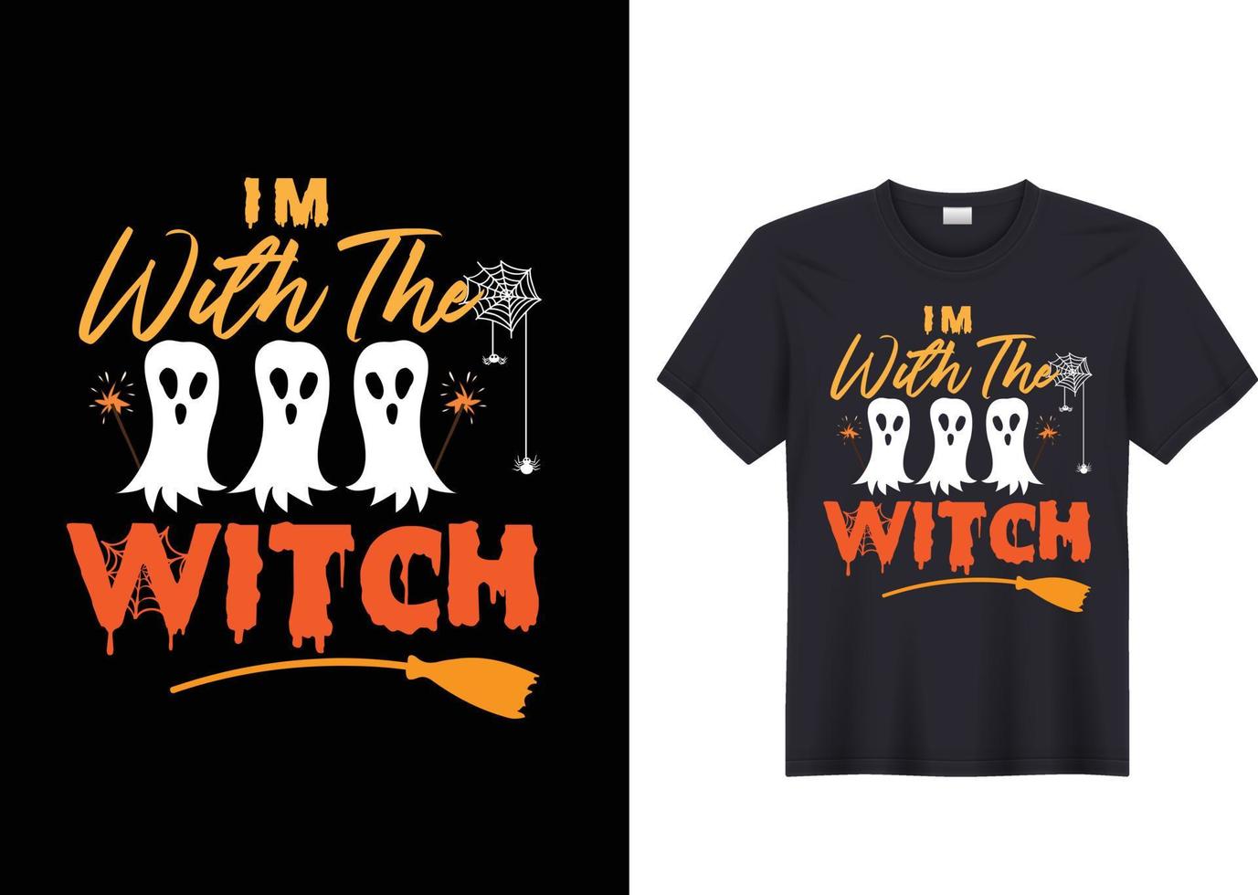 estoy con la bruja divertida camiseta de halloween vector