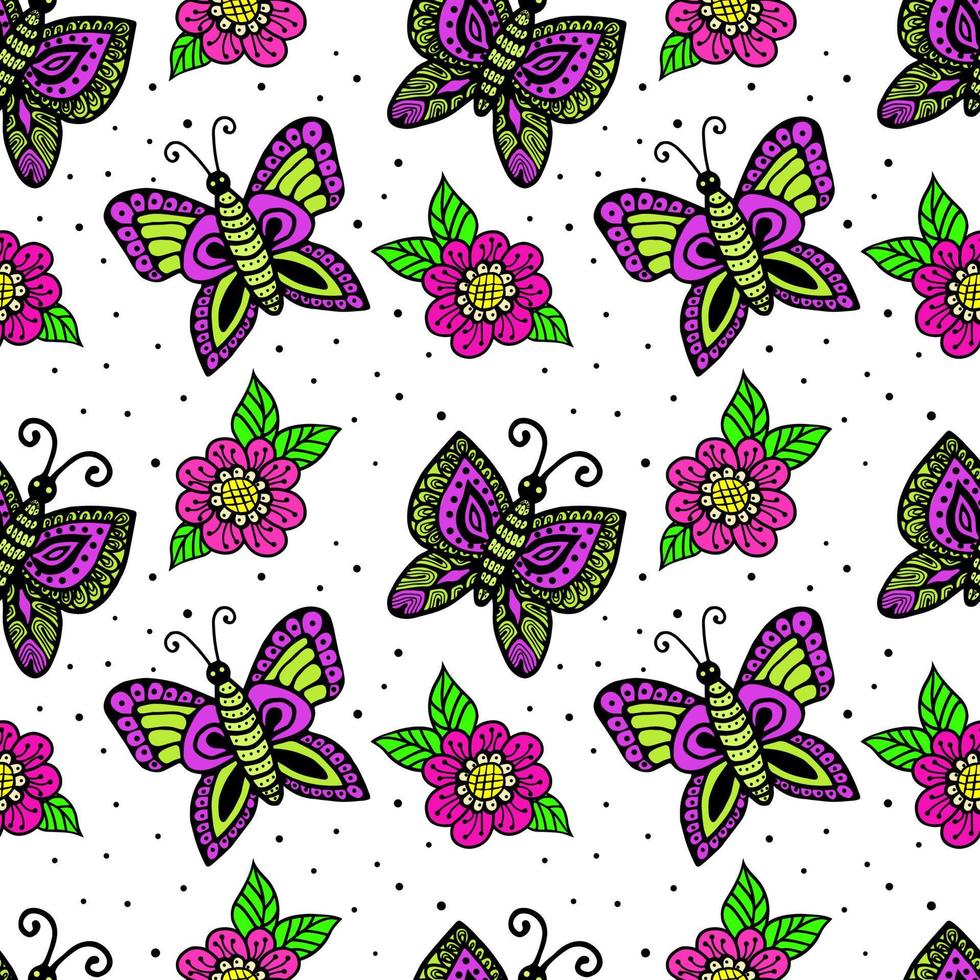 Seamless pattern of beautiful butterflies, abstract repeating pattern.Ideal for holiday invitations, drawing, children's creativity, paper, fabric, textiles, gift wrapping, advertising, postcards. vector