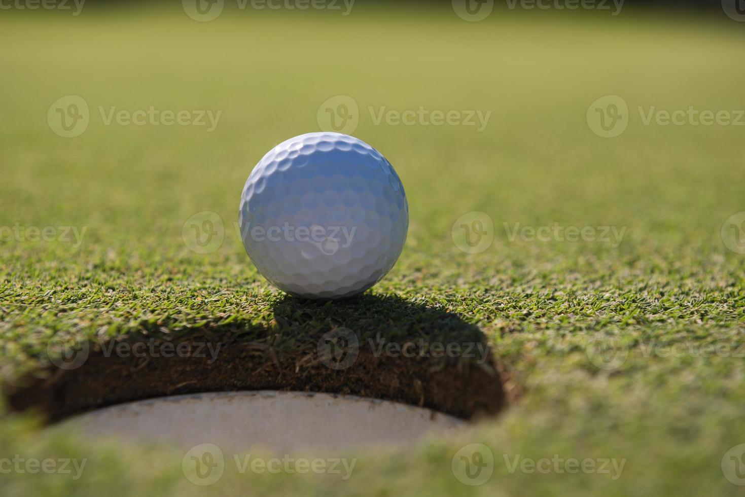 golf ball in the hole photo