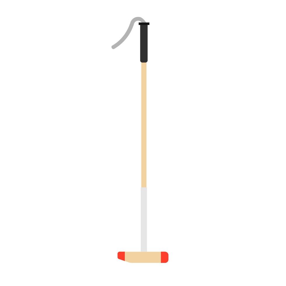 Polo mallet horse sport game vector icon. Club equestrian wooden stick jockey. Equipment element sign