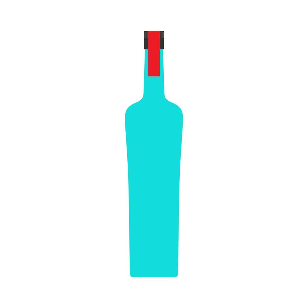 Vodka bottle liquid pub alcohol closeup vector symbol icon. Glass product drink shop