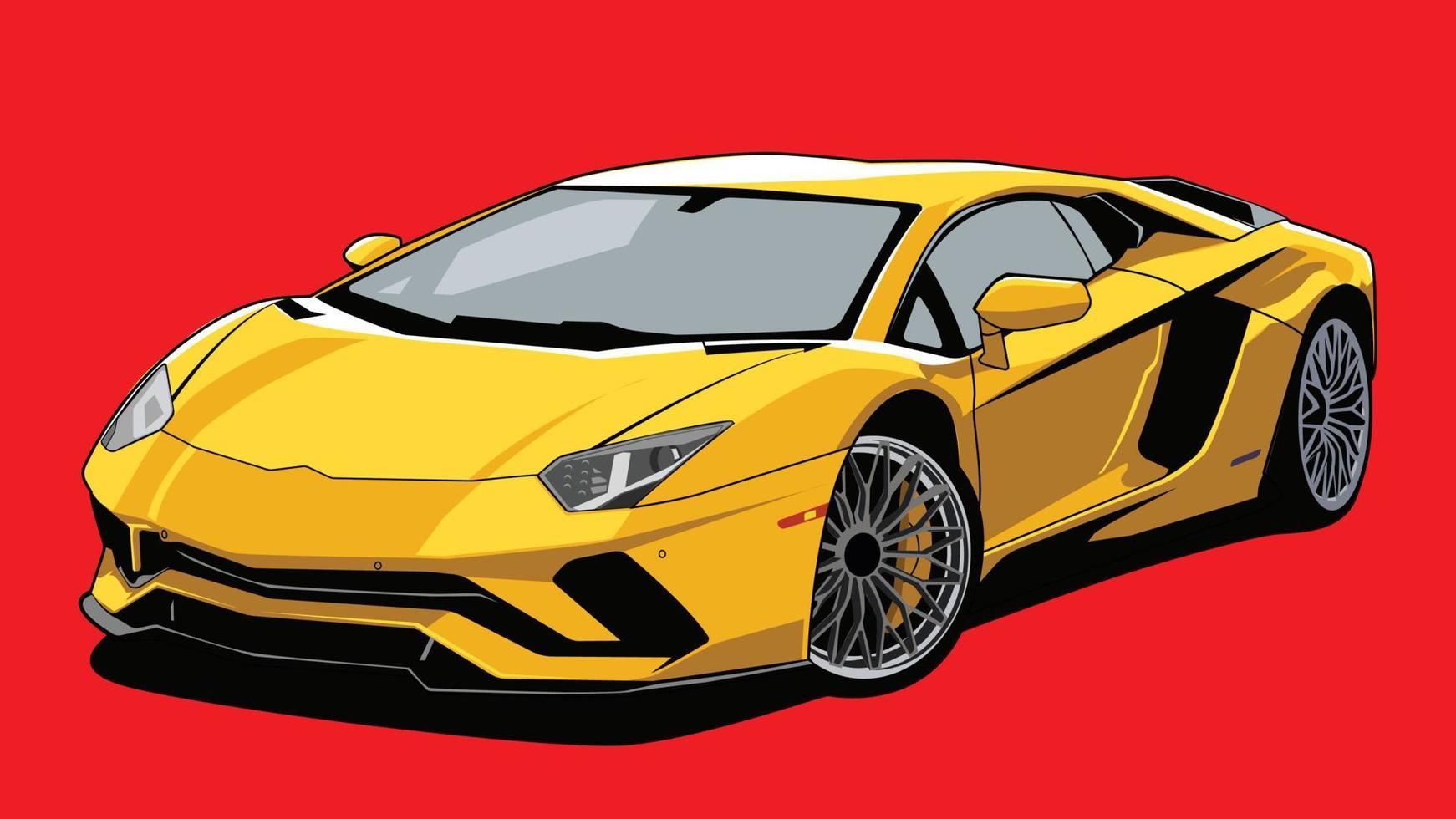 diseño de vector de ilustración de super coche amarillo