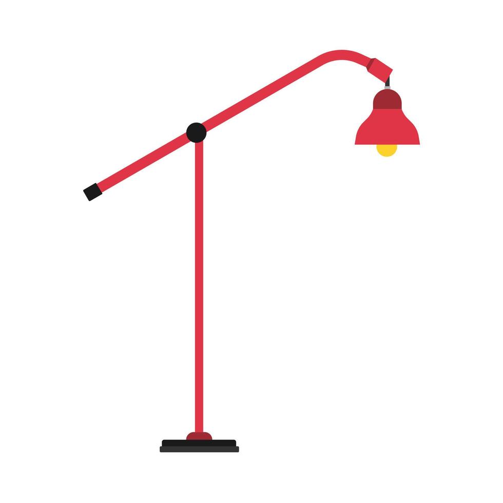 Floor lamp vector icon furniture design interior. Living room light bulb cartoon. Tall flat furnishing equipment stand appliance