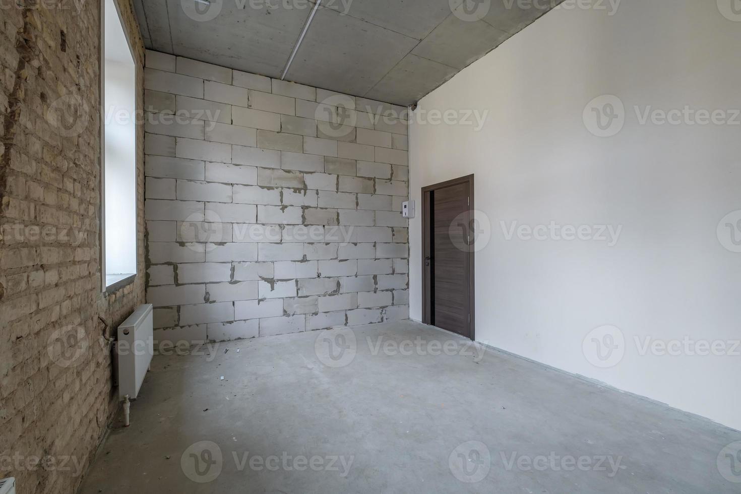 empty white room with repair and without furniture. room for office or
