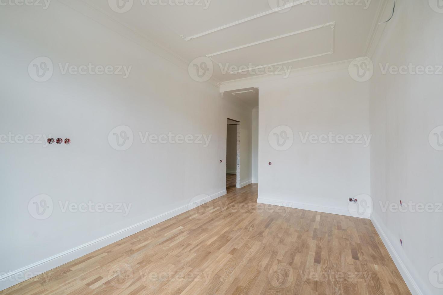 empty white room with repair and without furniture. room for office or store photo