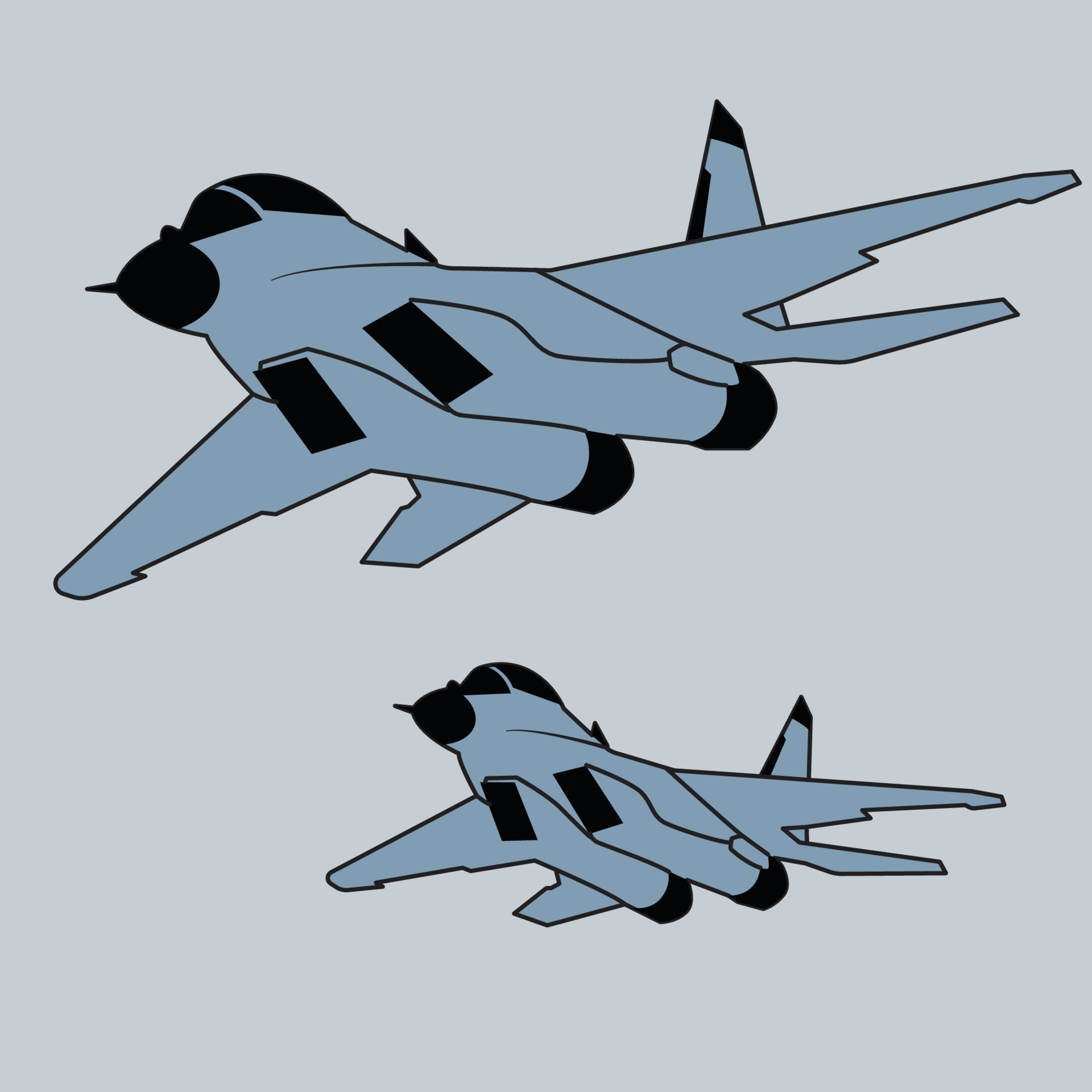 two jets fighter flying formation vector design 10895983 Vector Art at