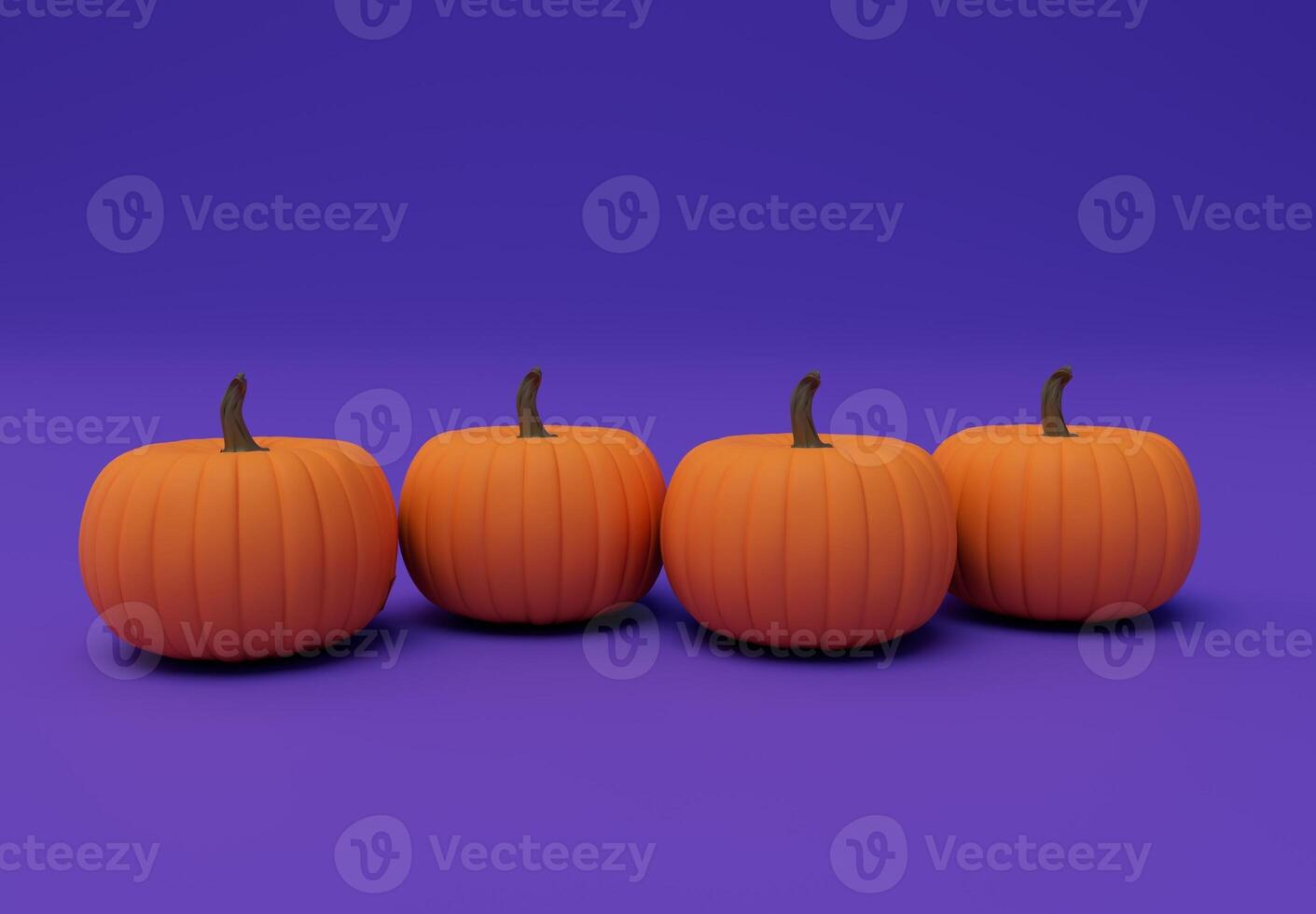 Representación 3d de calabaza de halloween, elemento mínimo de diseño de fondo de halloween foto