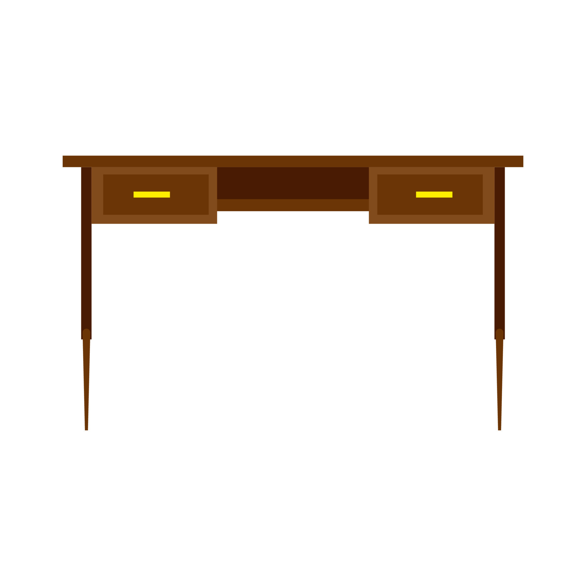 Desk office front view vector table. Business wooden workplace isolated