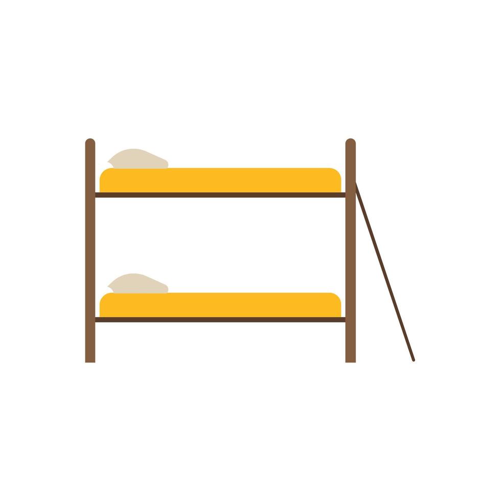 icono de vector de vista lateral de la cama cómodo apartamento. ropa de cama interior de colchón de pictograma de lujo. muebles planos de madera