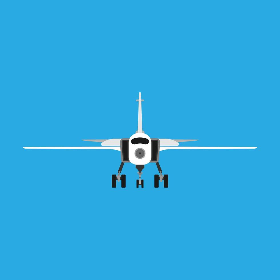 Vista frontal del icono de aviación del ejército militar vectorial de aviones de ataque. caza de la fuerza del jet del avión de guerra. diseño de motor de la armada de defensa vector