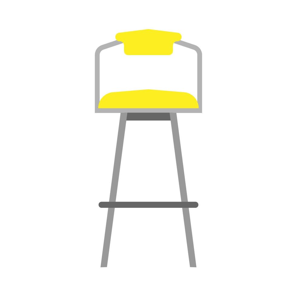 Bar chair style decoration symbol element vector icon. Restaurant high stool interior furniture room illustration