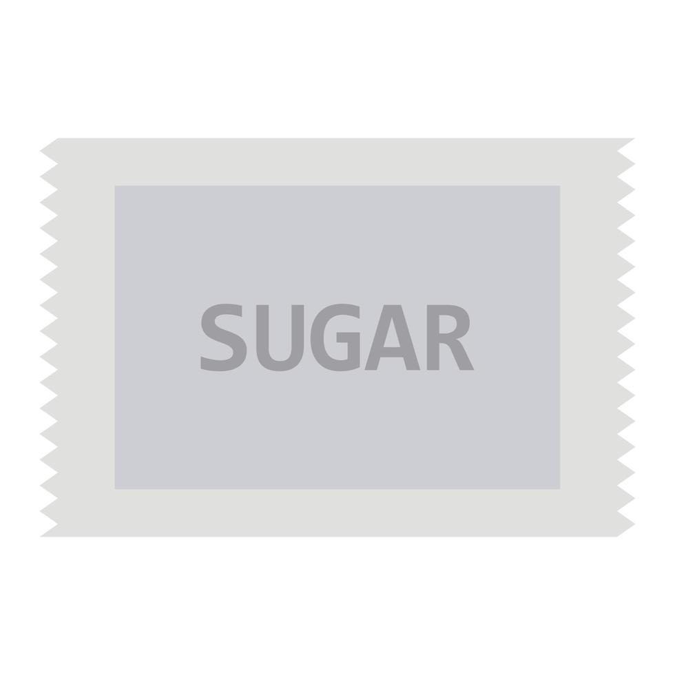 Sugar packaging bag for tea and vector package design isolated white. Illustration paper container and retail product ingredient. Icon packet symbol and sweet sign vertical. Closed box sample wrap