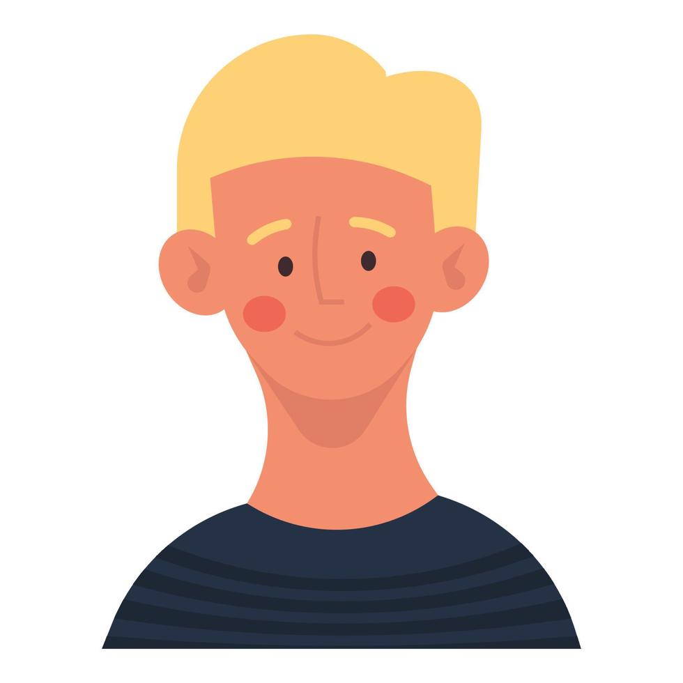 niño niño retrato persona caricatura. linda ilustración infantil y personaje masculino feliz. escuela cara y joven sonrisa infancia. cabeza de pelo divertido e icono de avatar de bebé. colegial cómico pequeño aislado vector