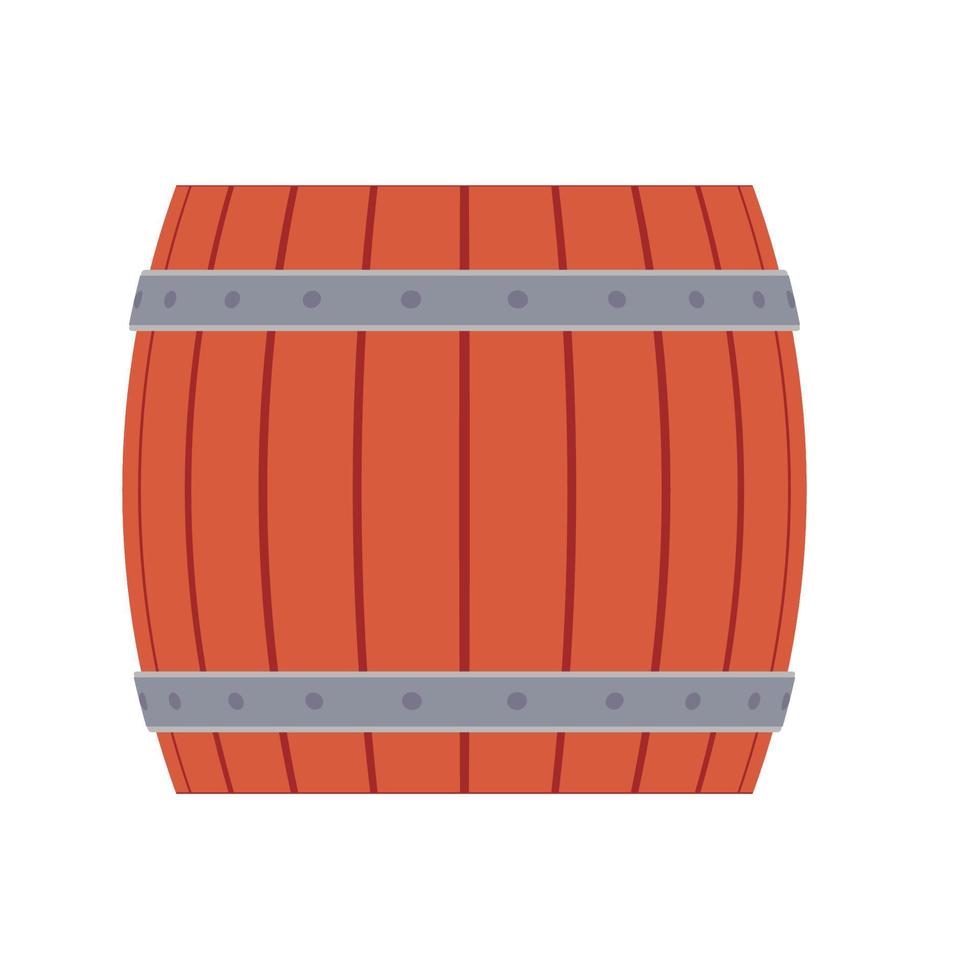 barril de madera ilustración vectorial barril de bebida de cerveza. bebida alcohol antiguo barril marrón contenedor. cervecería de bar vintage vector