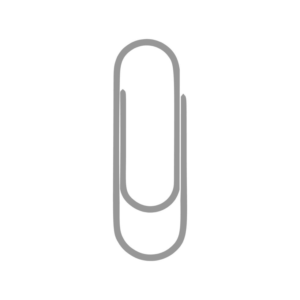 clip de papel objeto símbolo herramienta equipo vector icono. Accesorio de trabajo accesorio de acero soporte de suministros estacionarios de oficina