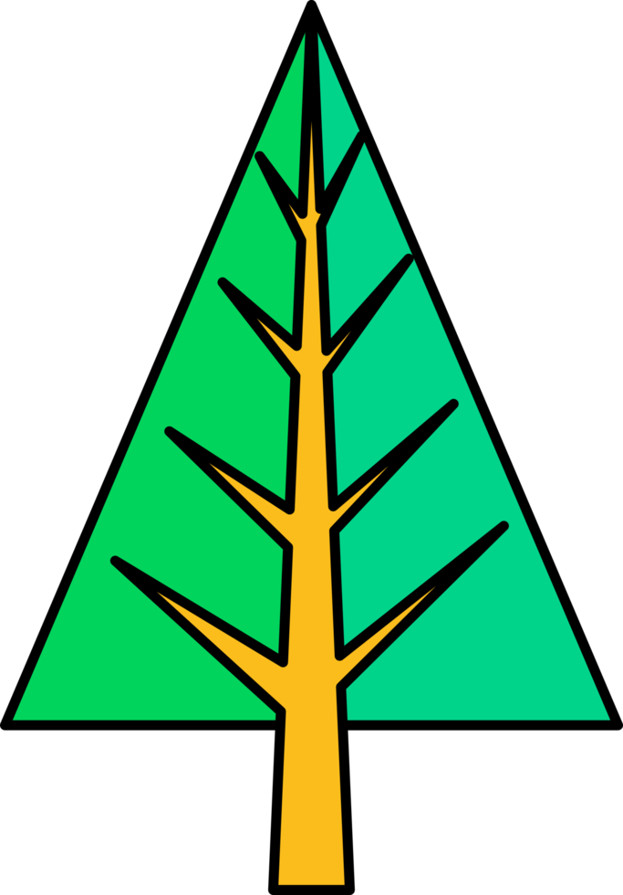 design de símbolo de sinal de ícone de árvore de natal png