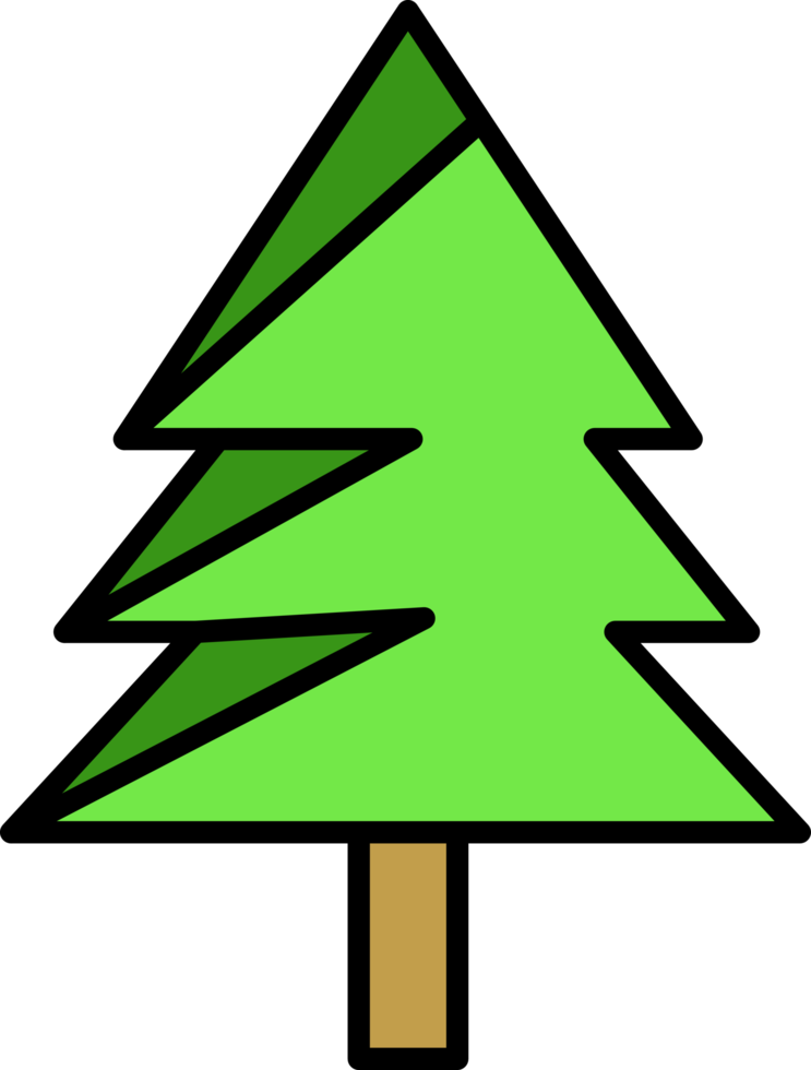 design de símbolo de sinal de ícone de árvore de natal png
