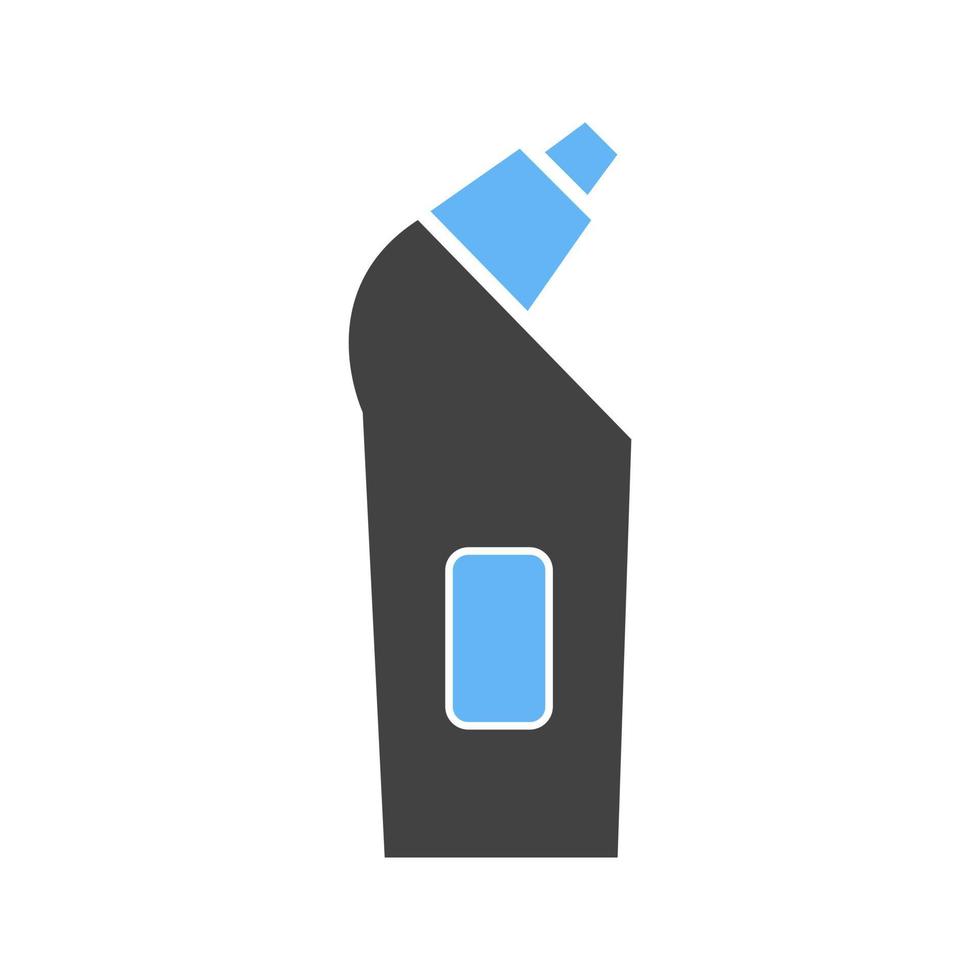 agente de limpieza glifo icono azul y negro vector