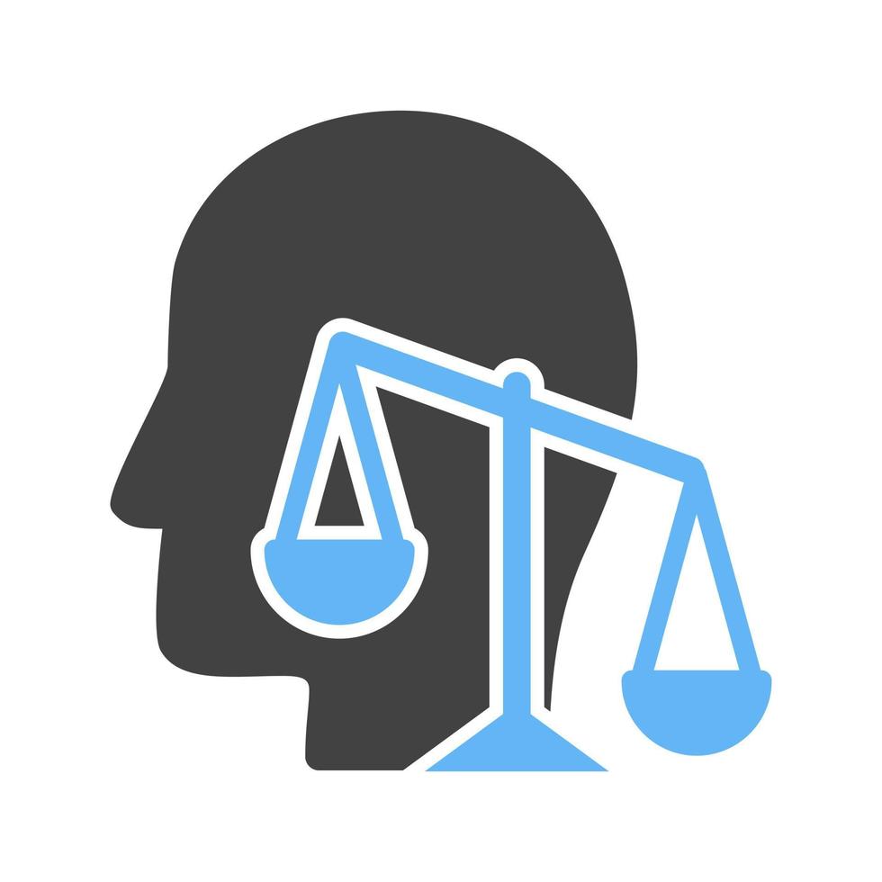 Integrity and Principles Glyph Blue and Black Icon vector