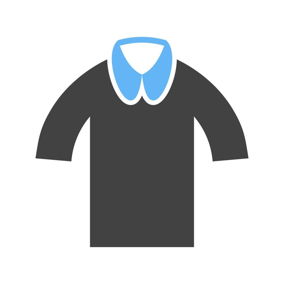 Casual Shirt Glyph Blue and Black Icon vector