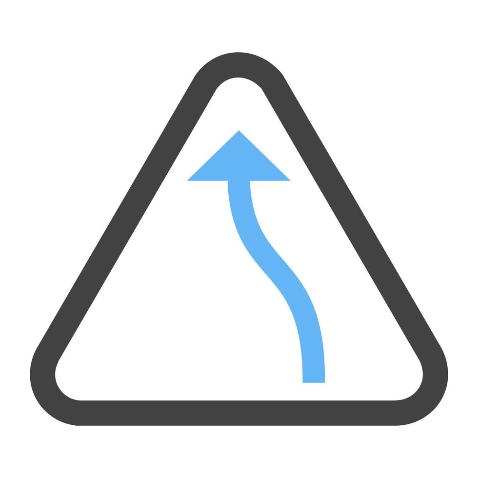 Left bend Glyph Blue and Black Icon vector