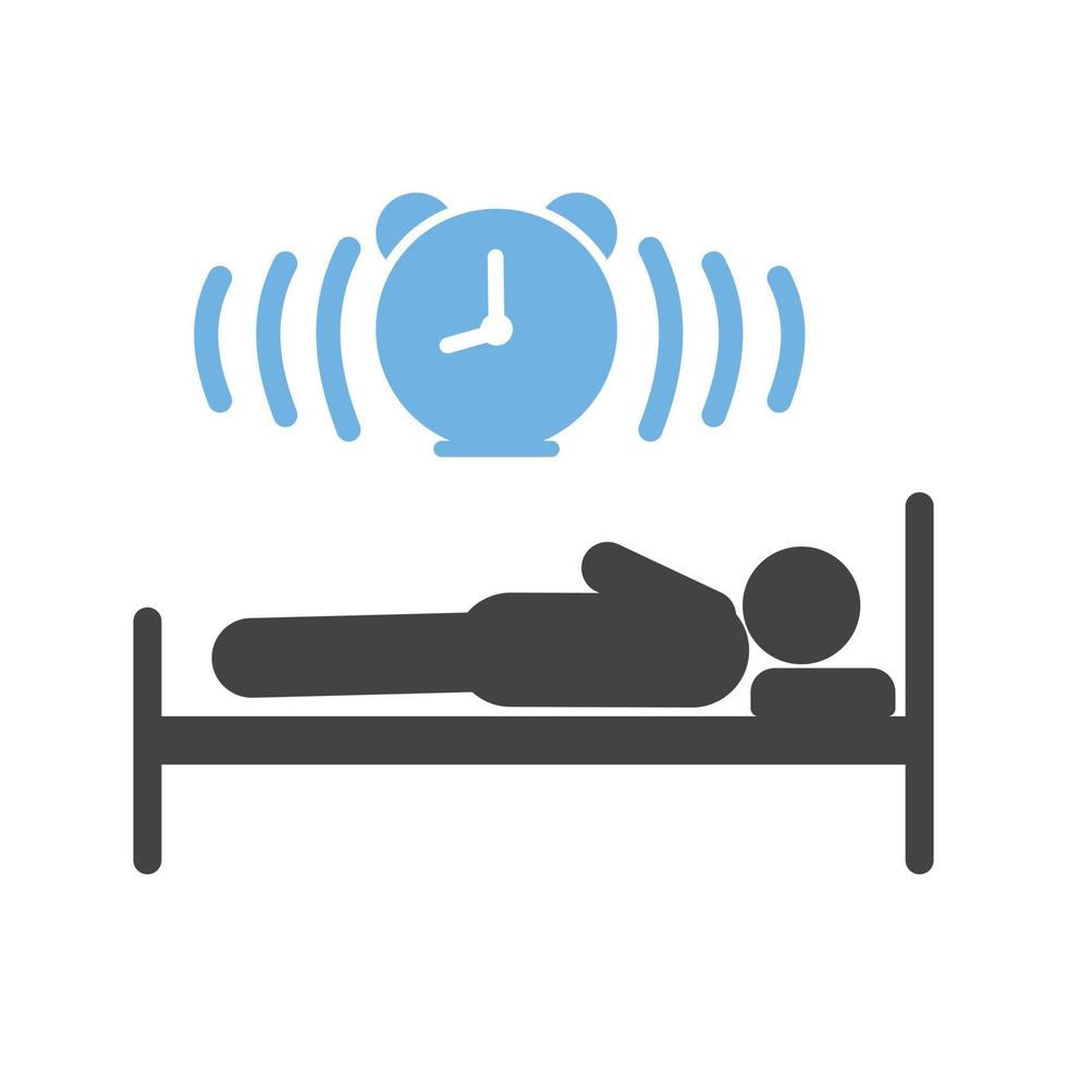 Sleeping Glyph Blue and Black Icon vector