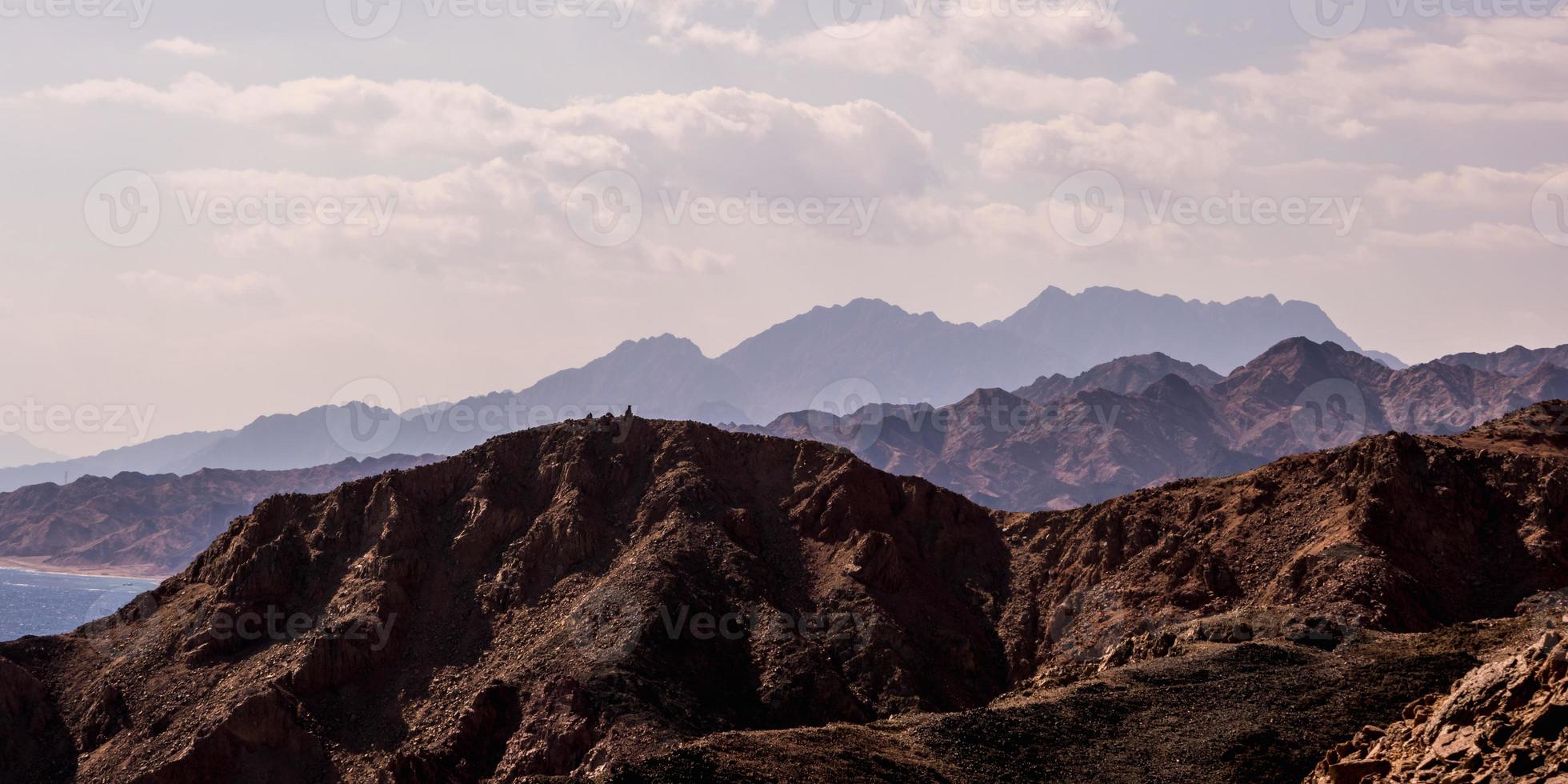 panorama in mountain range at sinai egypt similar to Martian landscapes photo
