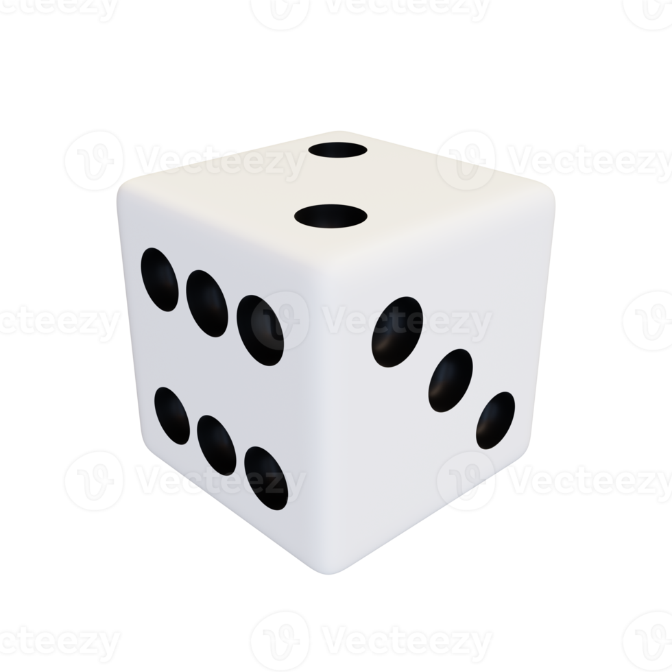 White realistic dice. png