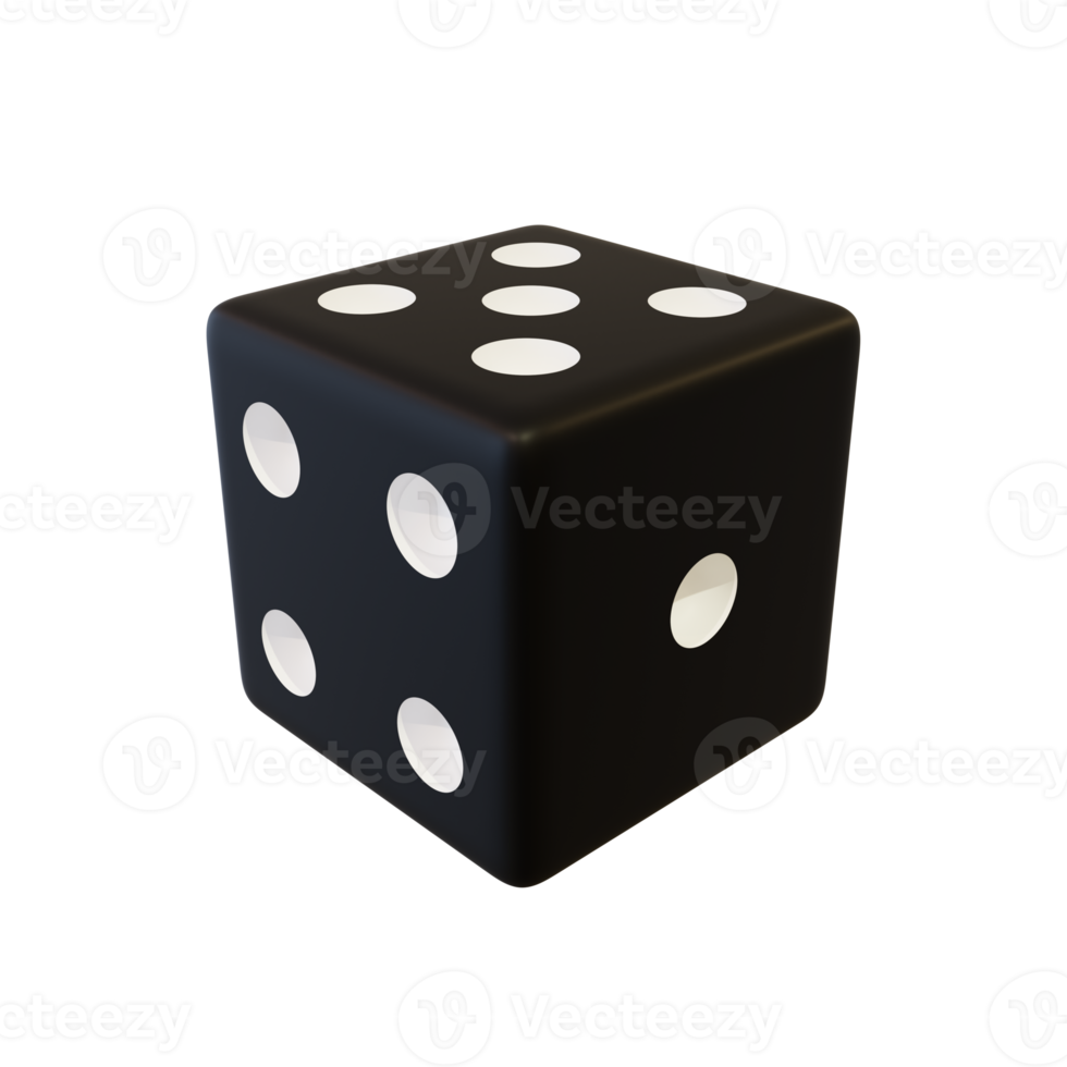 Black plastic dice. png