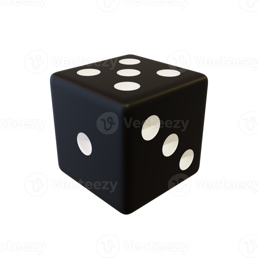 Black plastic dice. png