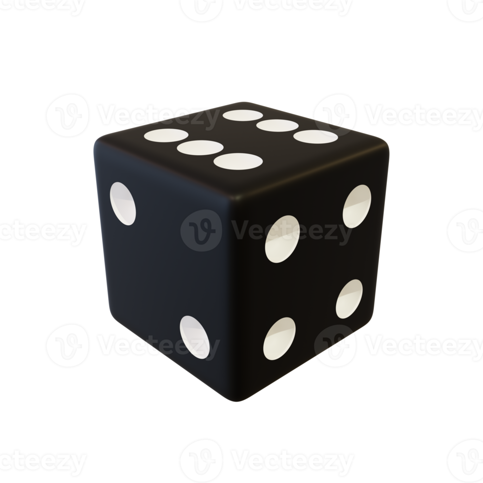 Black plastic dice. png