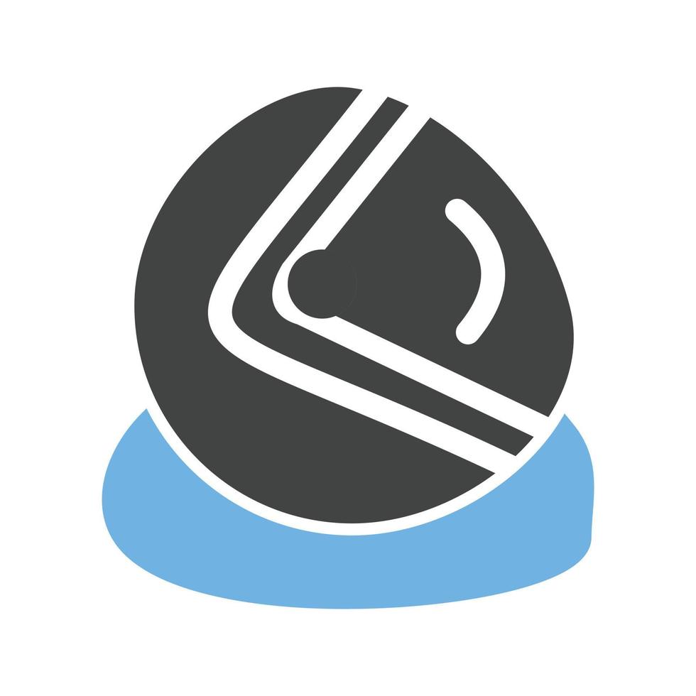 Helmet Glyph Blue and Black Icon vector