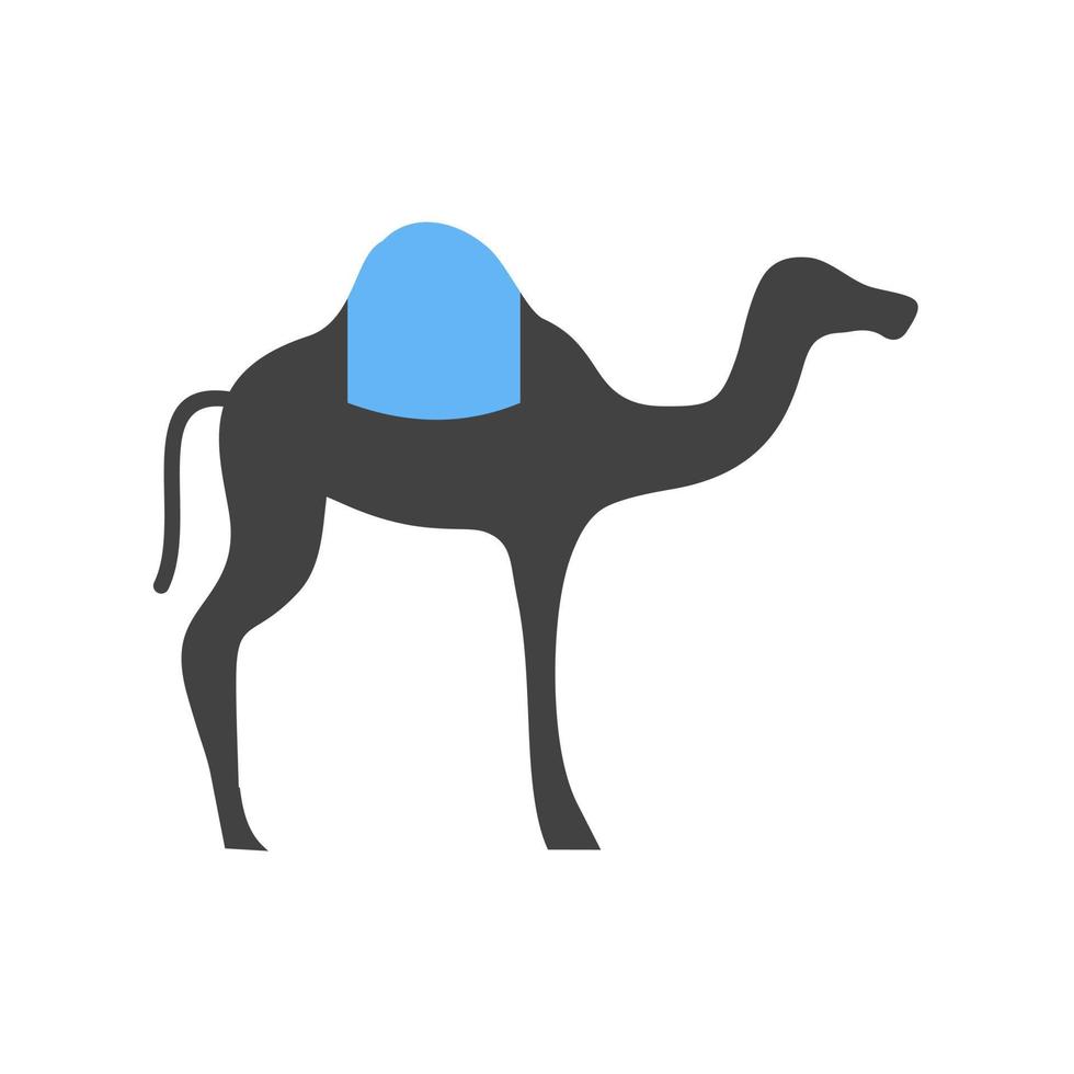 Camel Glyph Blue and Black Icon vector