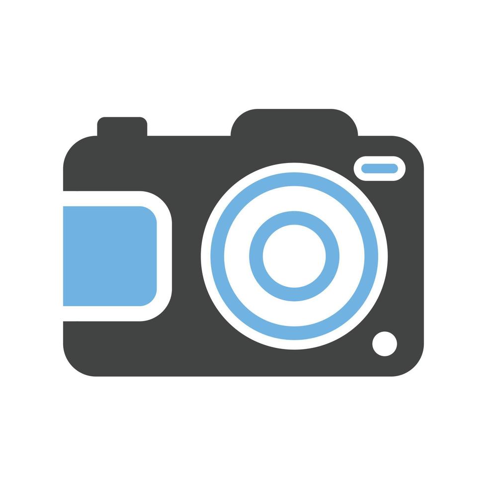 Camera III Glyph Blue and Black Icon vector