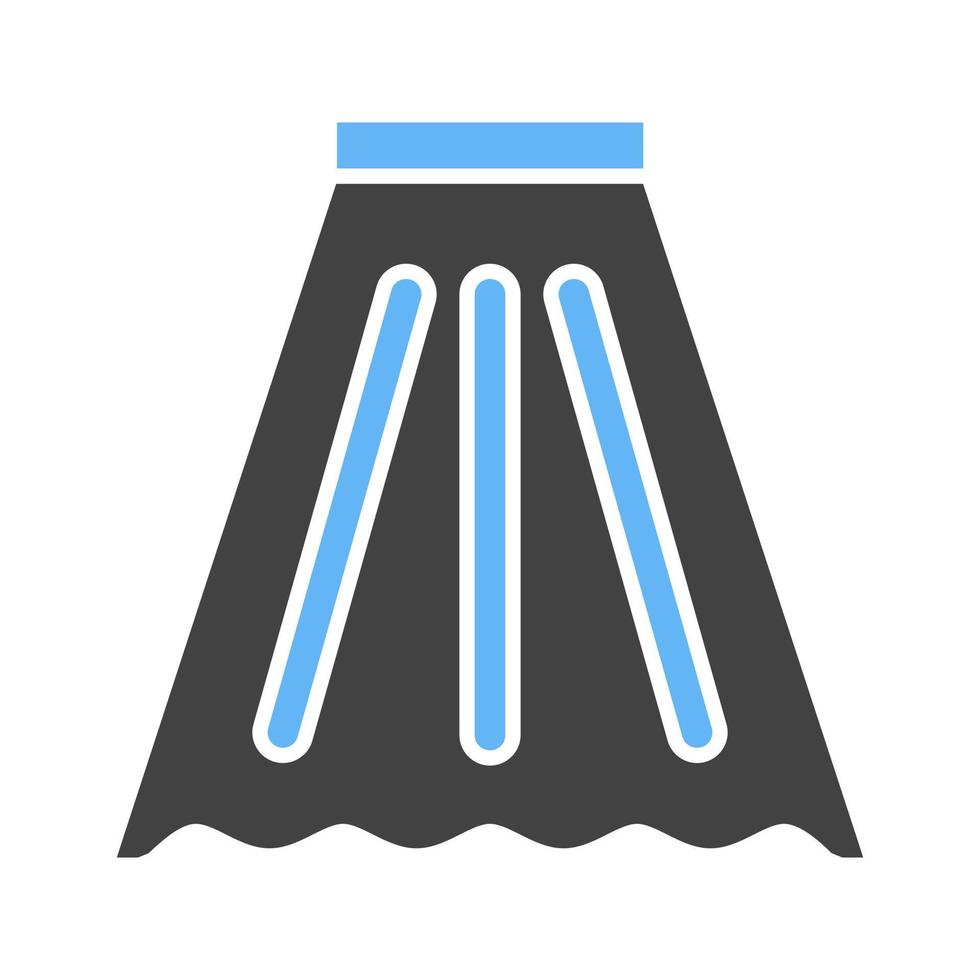 Skirt Glyph Blue and Black Icon vector