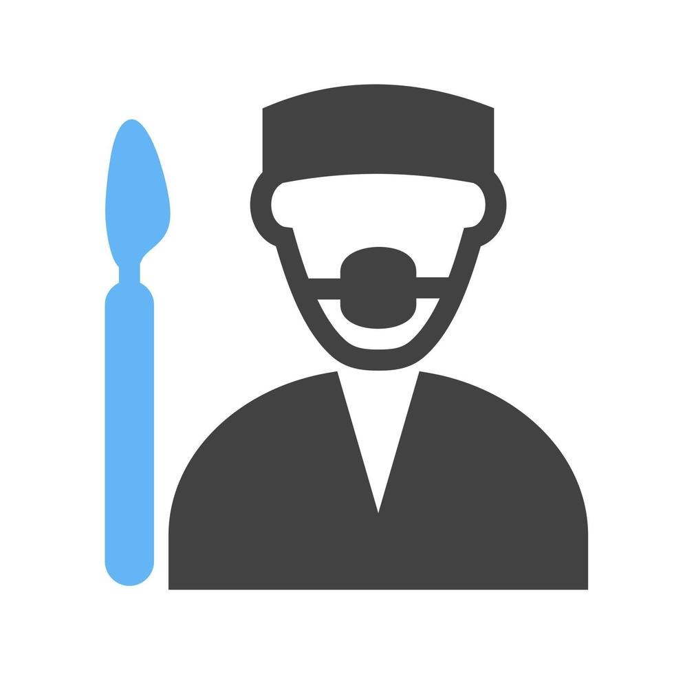 Surgeon Glyph Blue and Black Icon vector