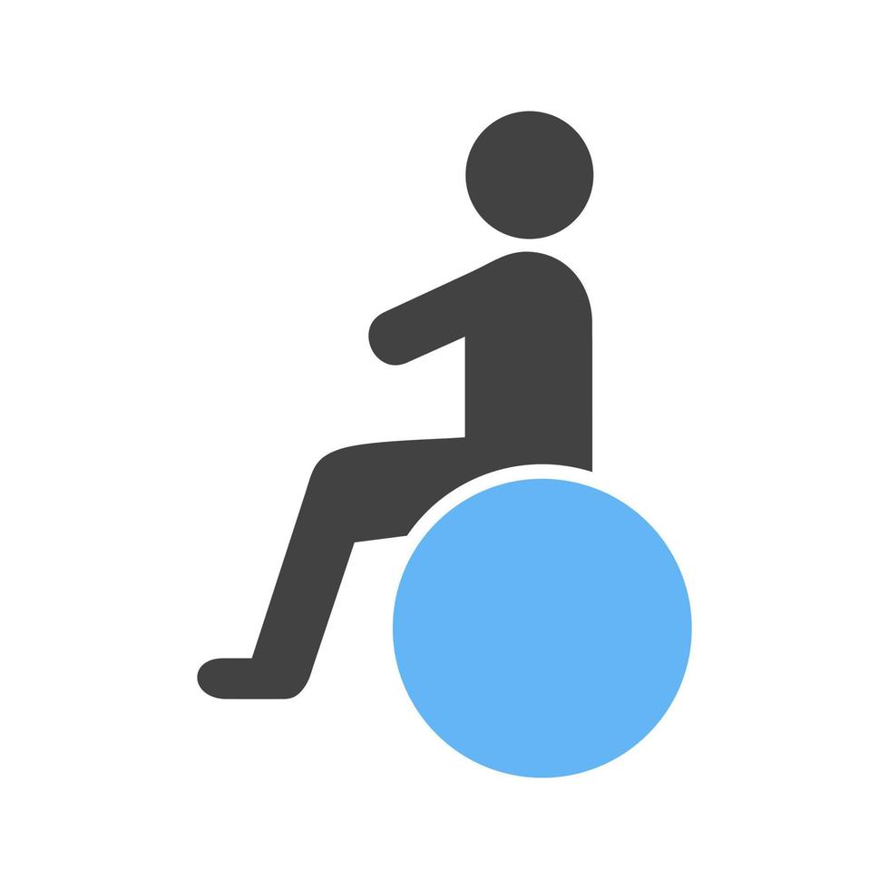 Sitting on wheelchair Glyph Blue and Black Icon vector
