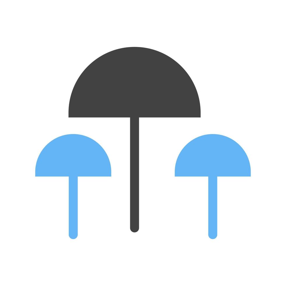 Mushrooms Glyph Blue and Black Icon vector