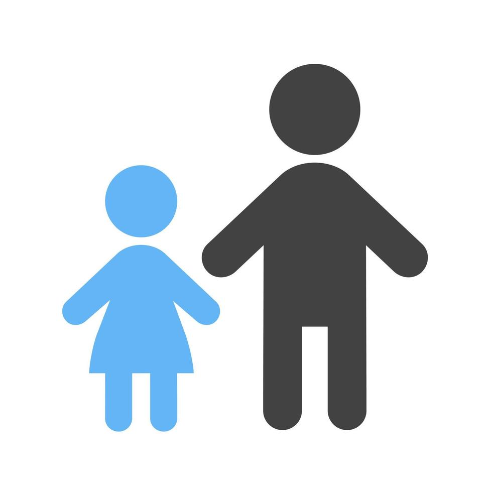 Standing with child Glyph Blue and Black Icon vector