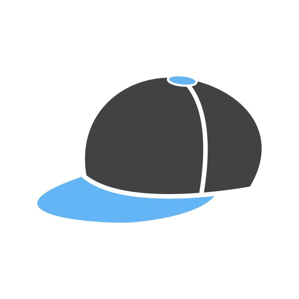 Summer Cap Glyph Blue and Black Icon vector