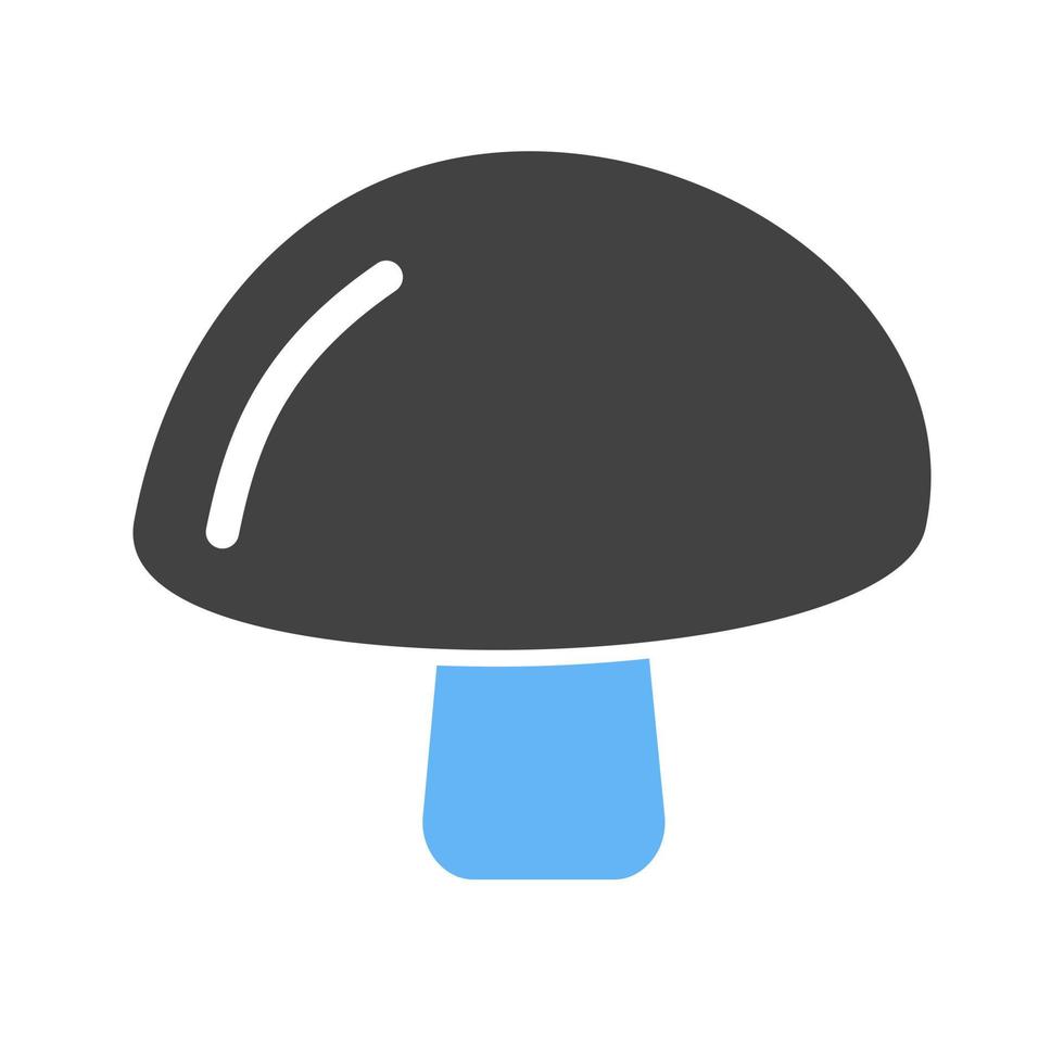 Mushroom Glyph Blue and Black Icon vector