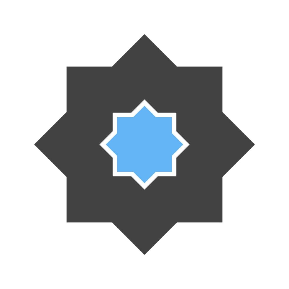 Islamic Star Glyph Blue and Black Icon vector