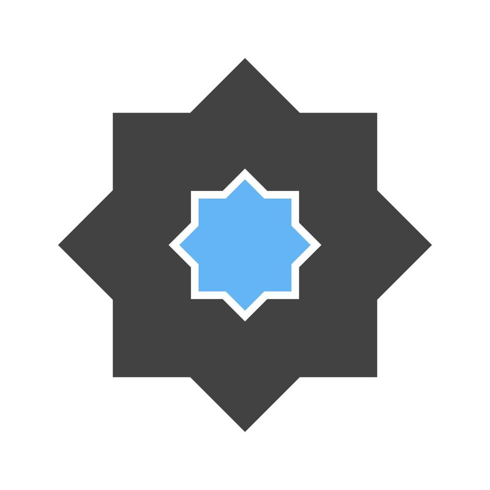 Islamic Star Glyph Blue and Black Icon vector