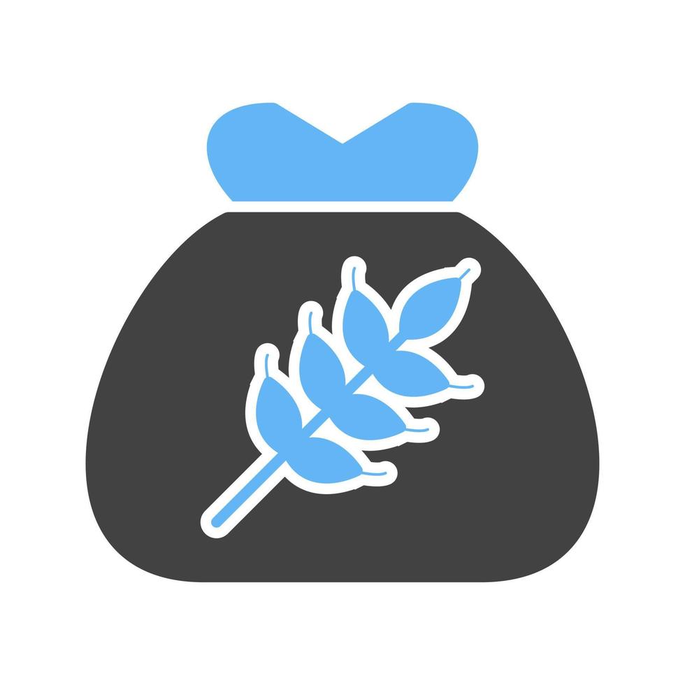 Wheat Bag Glyph Blue and Black Icon vector