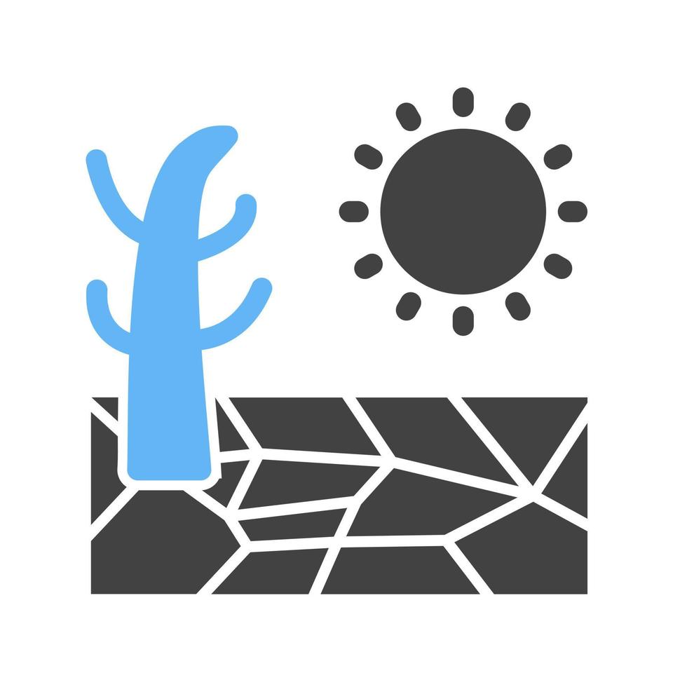 Drought Glyph Blue and Black Icon vector