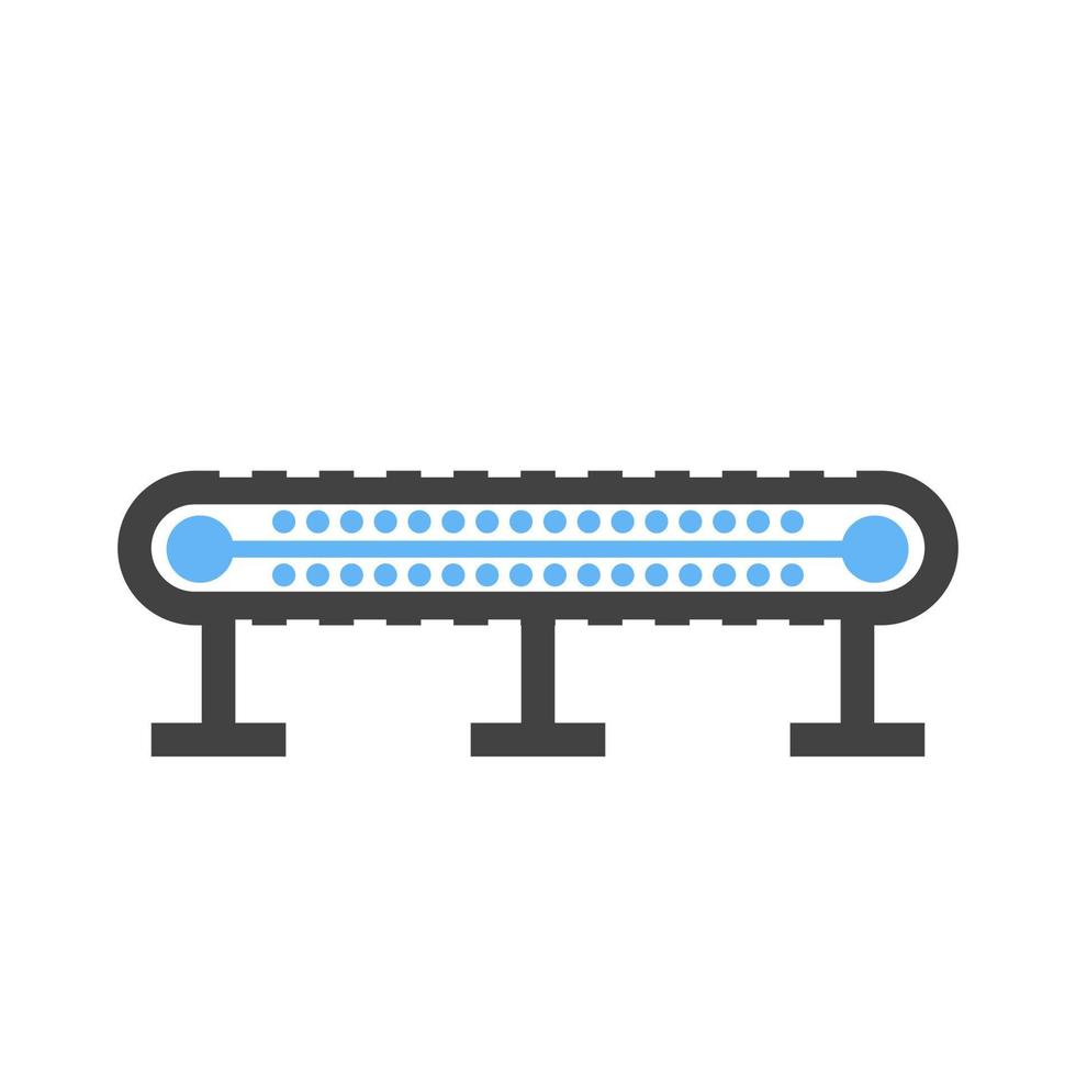 Conveyor I Glyph Blue and Black Icon vector